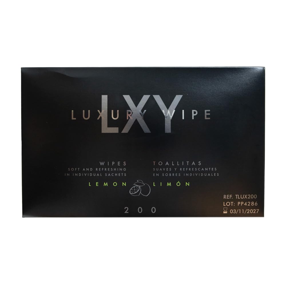 Toallitas LXY Limón | Fabricadas en tejido sin tejer | Superficie suave microperforada, no se rompen y no dejan residuos | Pack de 200 unidades