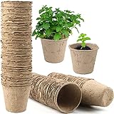 Augshy 100 Pack 2.4' Peat Pots for Seedlings Starter Nursery Pots Organic Biodegradable Paper Pots...