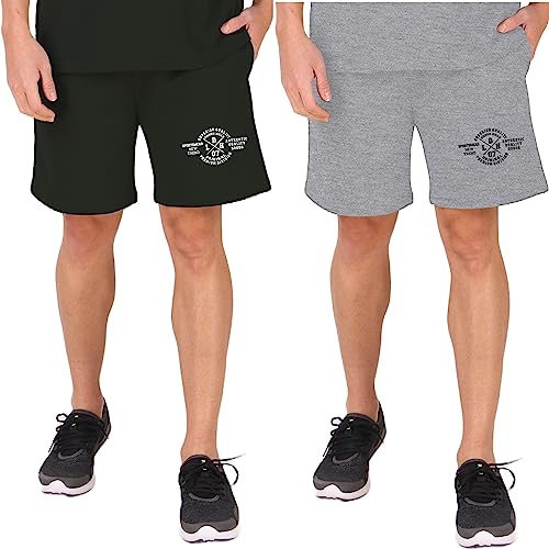Image of London Hills Shorts Pant for Men Cotton Blend with Side Pockets | Shorts for Men | Half Pant for Man | Shorts' for Mens Stylish | Gym Short's for Man Workout | Boxer Shor'ts for Man's | Green, Navy