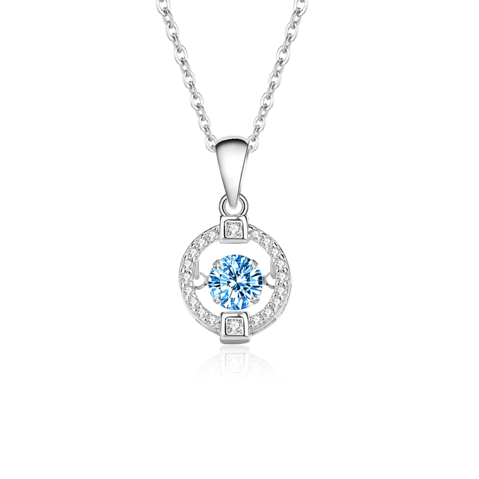 Colgante de cadena de oro blanco 750, para mujer, colgante de moneda con 5 mm de moissanita, topacio de 0,5 quilates y cadena de diamante de oro blanco de 45 cm para boda