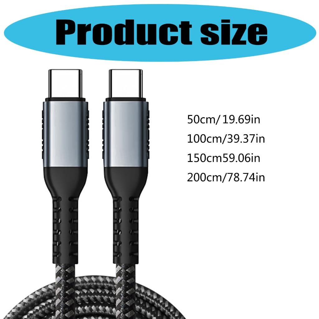 Kabel do ładowania USB C na USB C, przewód 100 W z e-markerem do szybkiego dostarczania energii