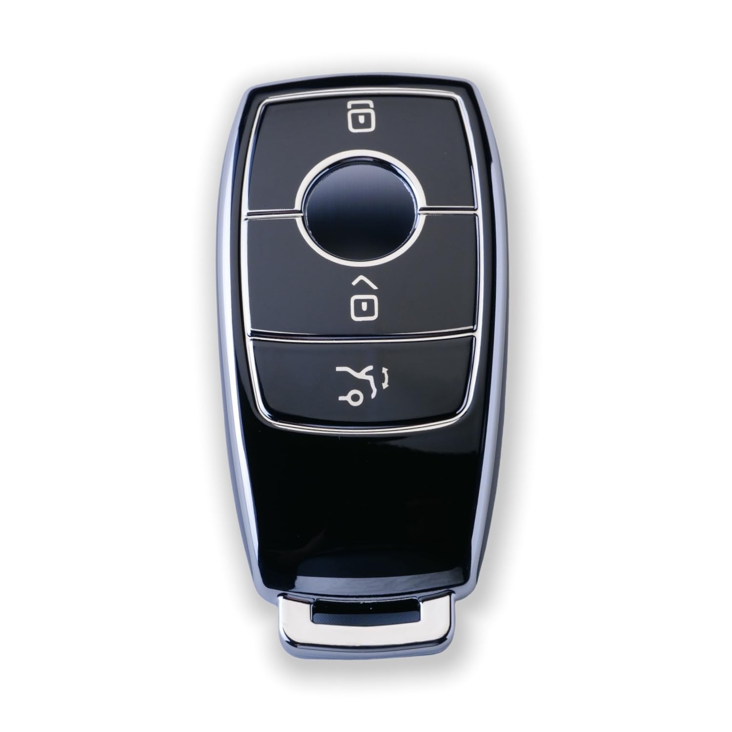 RUXYAXFOL TPU copertura chiave auto per Mercedes Benz S/A/G/B/E/C Classe AMC CLA CLE CLS GLA GLC GLE GLK GLS W221 W222 Custodia chiave auto, 2 pezzi, nero e argento