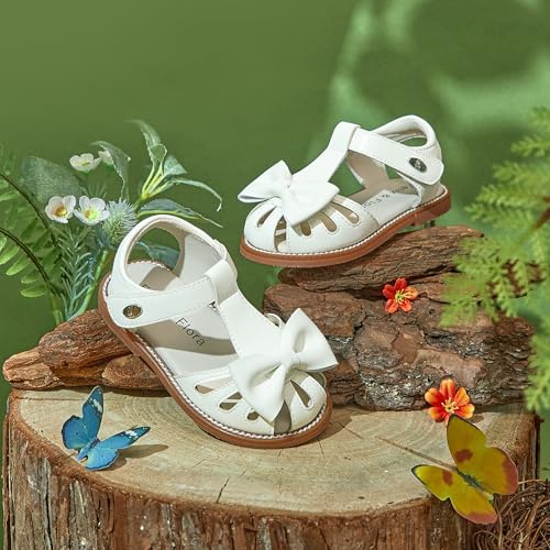 Image of Felix & Flora Toddler Girls Sandals Soft Rubber Princess Flat Shoes Flower Girl Shoes