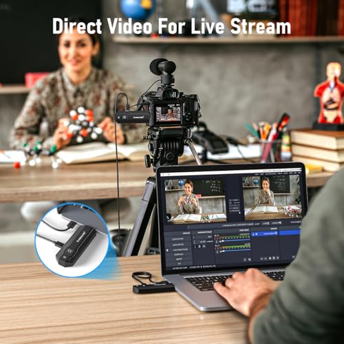 Image of Lemorele Wireless HDMI Transmitter and Receiver Kit Support 1080P@60Hz HD Transmit up to 50M, Wireless HDMI Extender Plug and Play, Streaming Video Audio for Laptop, DSLR, PC, Projector, HDTV