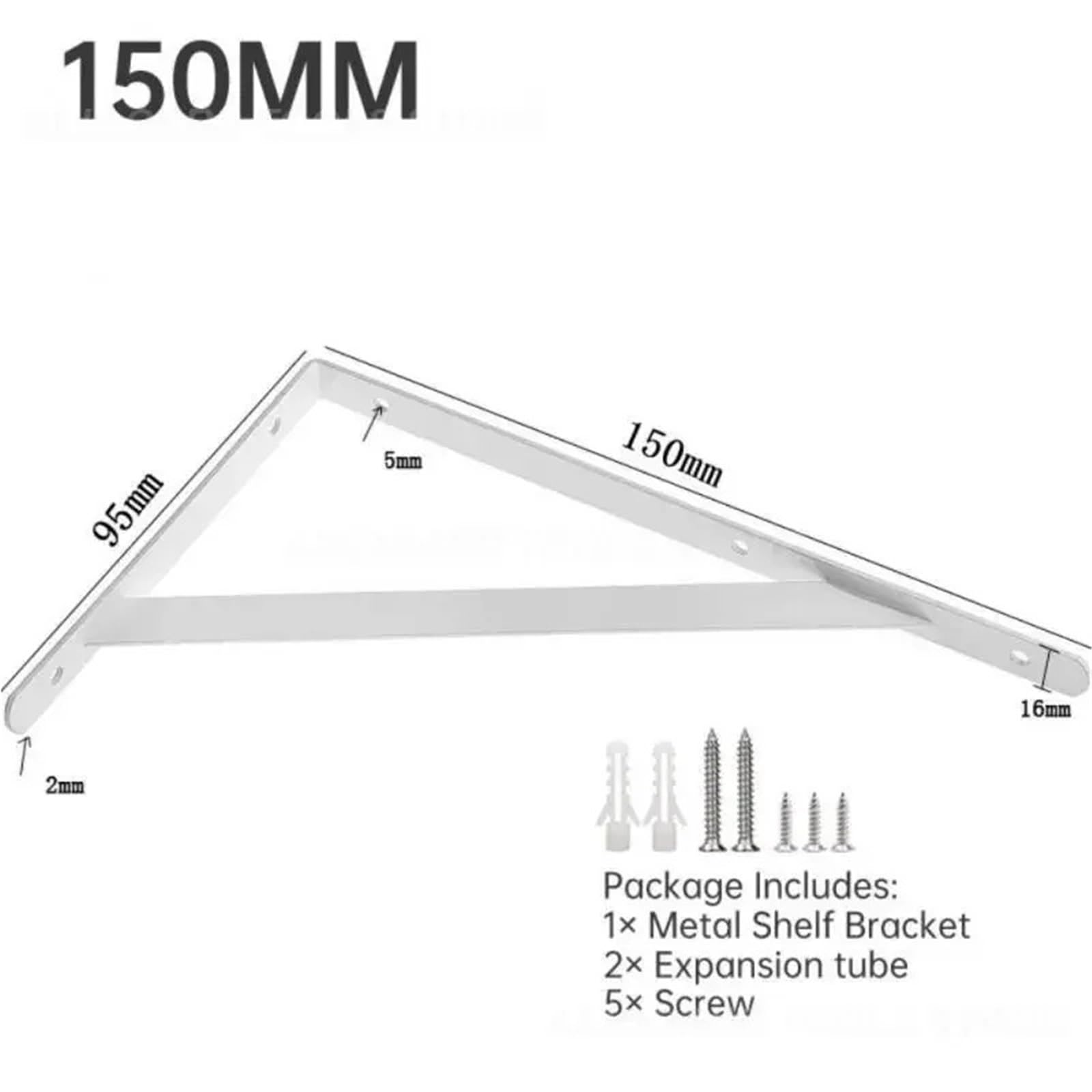 Escuadras Metalicas Estantes de acero al carbono resistentes for esquinas de pared, ahorradores de espacio, 15-30 cm, 1/2 unidades(Style D 2pcs)