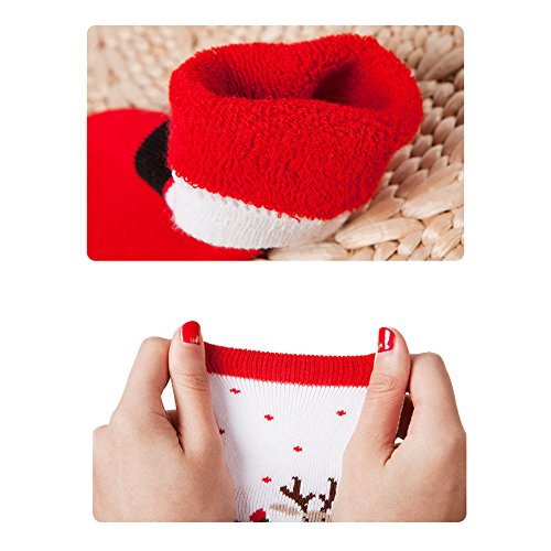 ZaH 6 Pack Christmas Socks for Baby Big Boy Girl Cotton Ankle Sock Kids Gift Set3