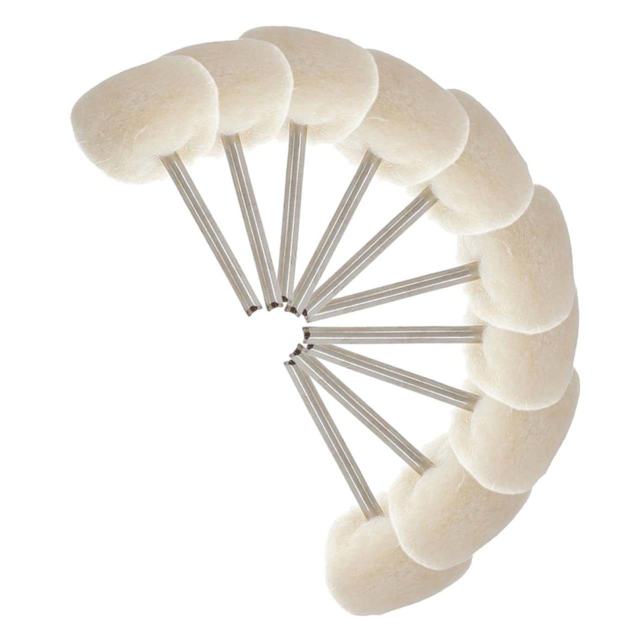 LIFKOME 10Pcs Wool Polishing Wheel for Deep Buffing for Non Surfaces Abrasive Brush Heads for Rotary Drill Accessories