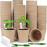 NCKIHRKK Godets pour Semis 8cm, 202 Pièces Kit de Pots de Semis en Fibre, Godet de Rempota...