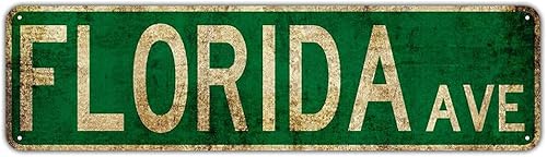 Florida Ave Street Sign rústico Vintage Retro Metal Decor Wall Shop 4x16 pulgadas