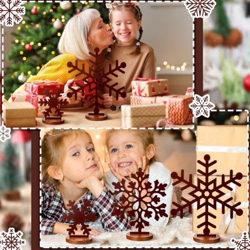Flocon de neige en métal et bois coffret cadeau déco maison - 7