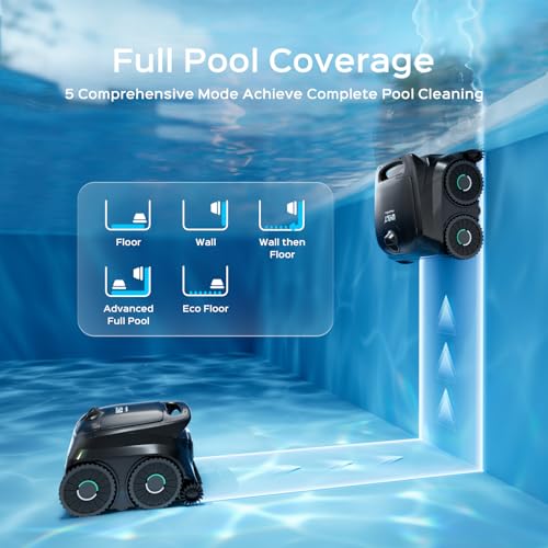 Image of WYBOT B1 Robotic Pool Cleaner, Floor and Wall Cleaning, Cordless Vacuum for Inground & Above Ground, Smart Navigation, Self-Parking, Black Green