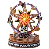 YQQY 9' H Christmas Ferris Wheel with LED Lights, Christmas Animated Decoration, Accompanied by Cheerful Christmas Music,Creates Festive Atmosphere (Colorful