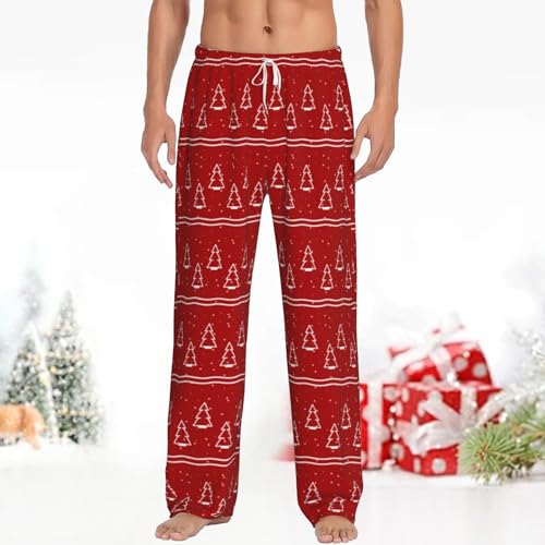 evzosrz Funny Pajama Pants Mens Womens Christmas Print Lounge Pants Drawstring Elastic Waist Soft Loose Fit Pj Sleep Bottoms3