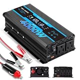 Inversor de Corriente para Auto, Convertidor de Corriente Portátil de 12v a 110v con 2 Puertas Hembra y 2 Puertos USB,...