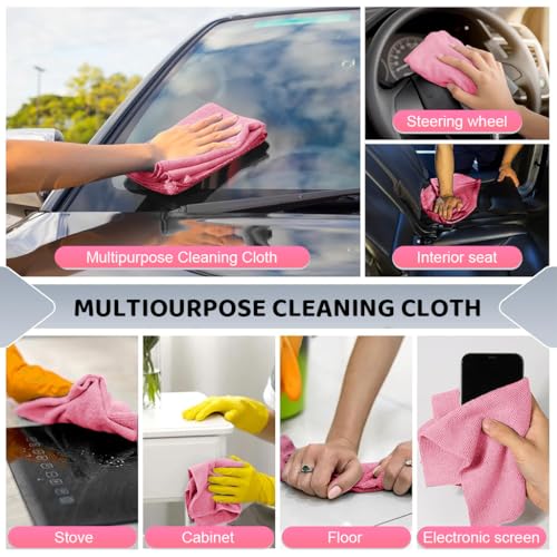 Image of HASTHIP Microfiber Cleaning Cloth Roll 15 Count 25x40cm Absorbent