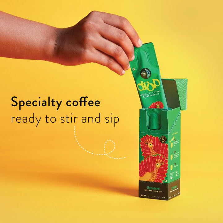 Image of Blue Tokai Coffee Roasters Drop Signature | Liquid Coffee Concentrate | 100% Arabica | Ready to Use Coffee | Hot or Cold | Pack Of 5 Sachets | 20ML Each | Instant Coffee | Specialty Coffee Concentrate