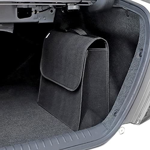 Vinsani Car Boot Organiser Bag Anti Slip Foldable for Boot Storage Case Tool Bag Carpet Solution Interior Declutter Boot Tidy Bag Organiser Tools - Suitable for All Vehicles - Black Medium