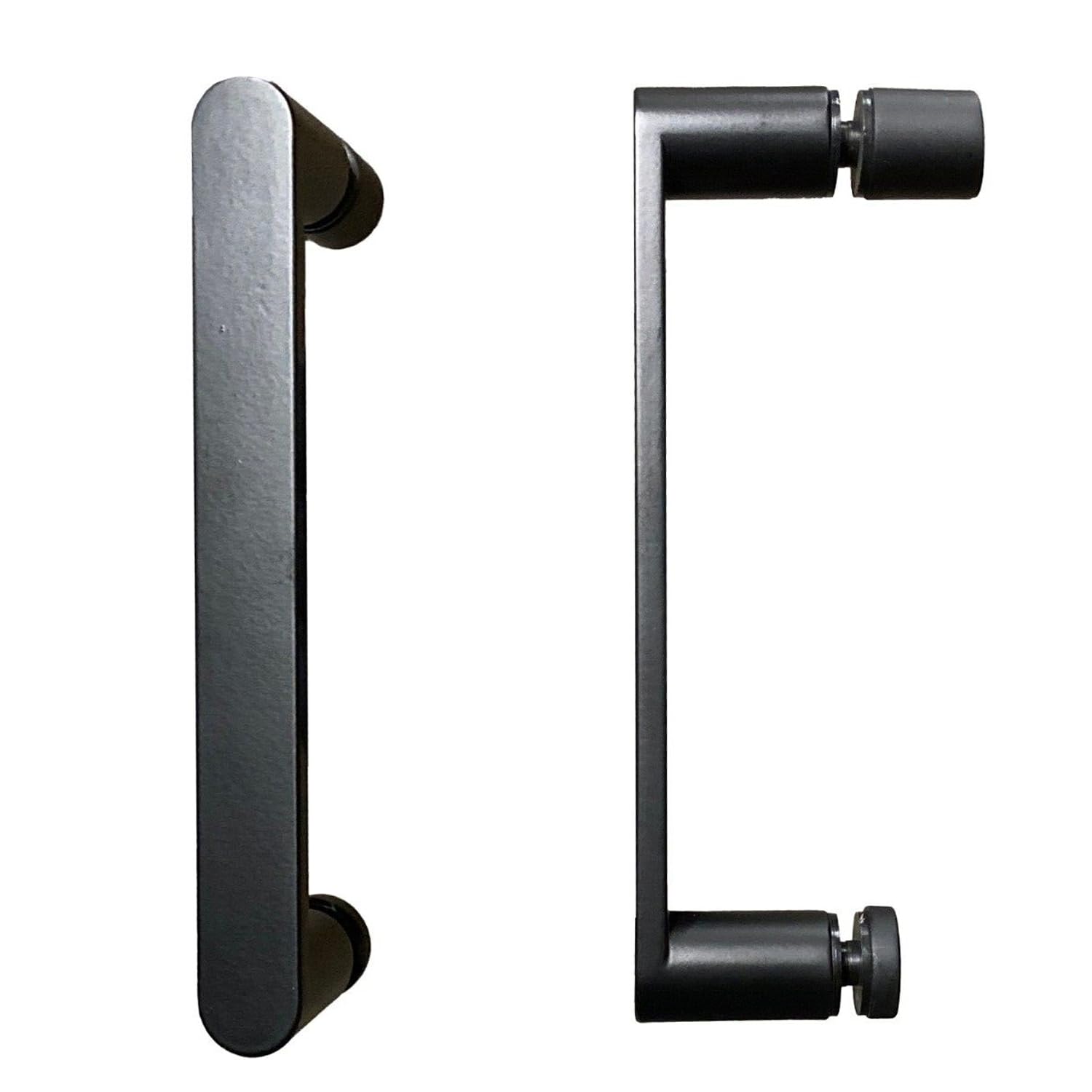Nes Home Round Matte Black Shower Door Handle 145mm Hole to Hole Centre
