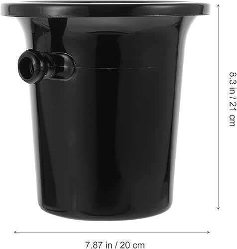 Miniatura 2 de UPKOCH Paquete de 2 cubos de hielo para escupitón de vino negro, tubos redondos de polipropileno de doble asa para eventos de degustación, barras y