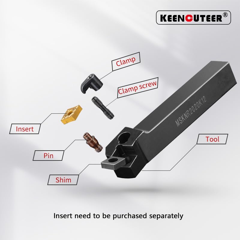 1pc MSKNR2020 MSKNR2525 MSKNR3232 External Turning Tool MSKNR MSKNL Lathe Bar Turning Holder CNC Cutting Tool Cutter Bar(MSKNL2020K12)