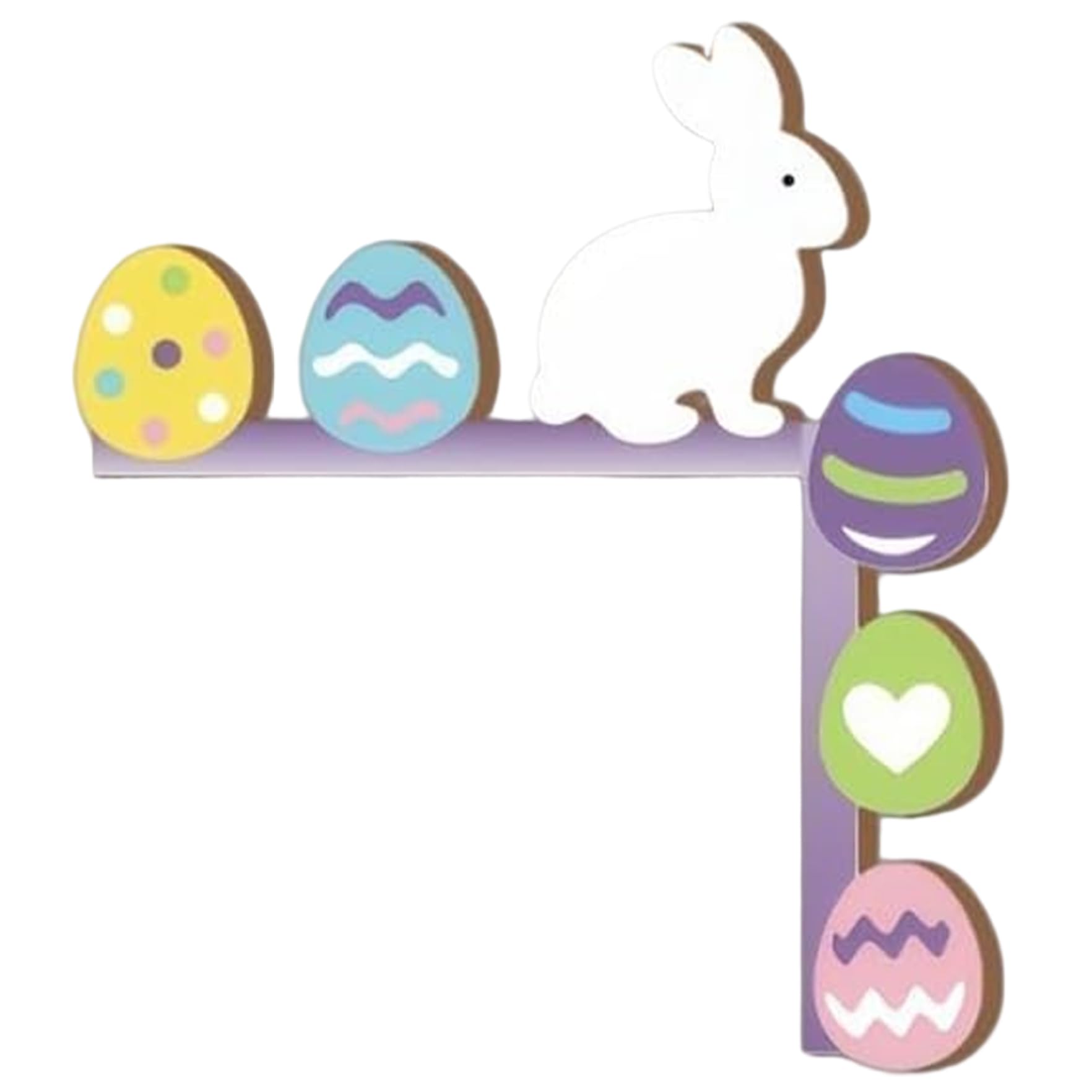 CAKEEYUM Easter Door Decor - Double Sided Bunny Wooden Door Frame Decor, Removable Easter Decoration for Holiday Home Frame, Decorations, Bunny, E