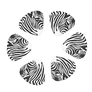 Zebra Lot de 12 médiators tendance et durables dans une boîte pour ukulélé guitare électrique basse – Image 2