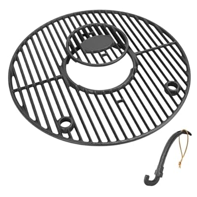 19.5" Round Cast Iron Grill Grate Kit for Char Griller Akorn Kamado Ceramic Grill 16220, Pit Boss K24, Louisiana Grills K24, Parts for Char-griller Replacement Grates, Chargriller Grates Replacement