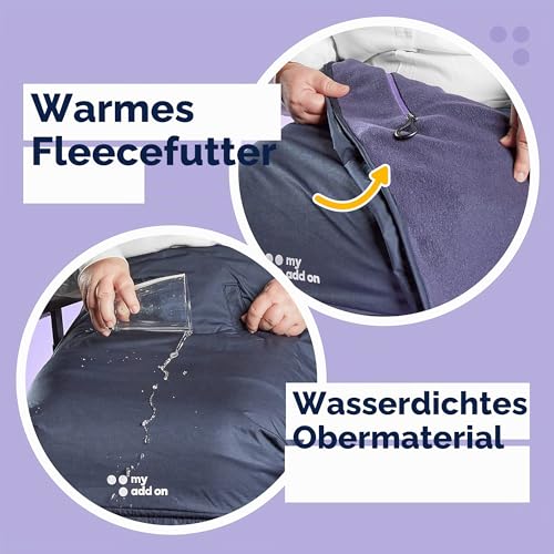 MyBlanket, wind- und wasserdichte Rollstuhl Decke mit Fleece Futter, warme Beinschutzdecke für Rollstuhl, Regenschutz einfach umgelegt ohne aufzustehen, Nachtblau