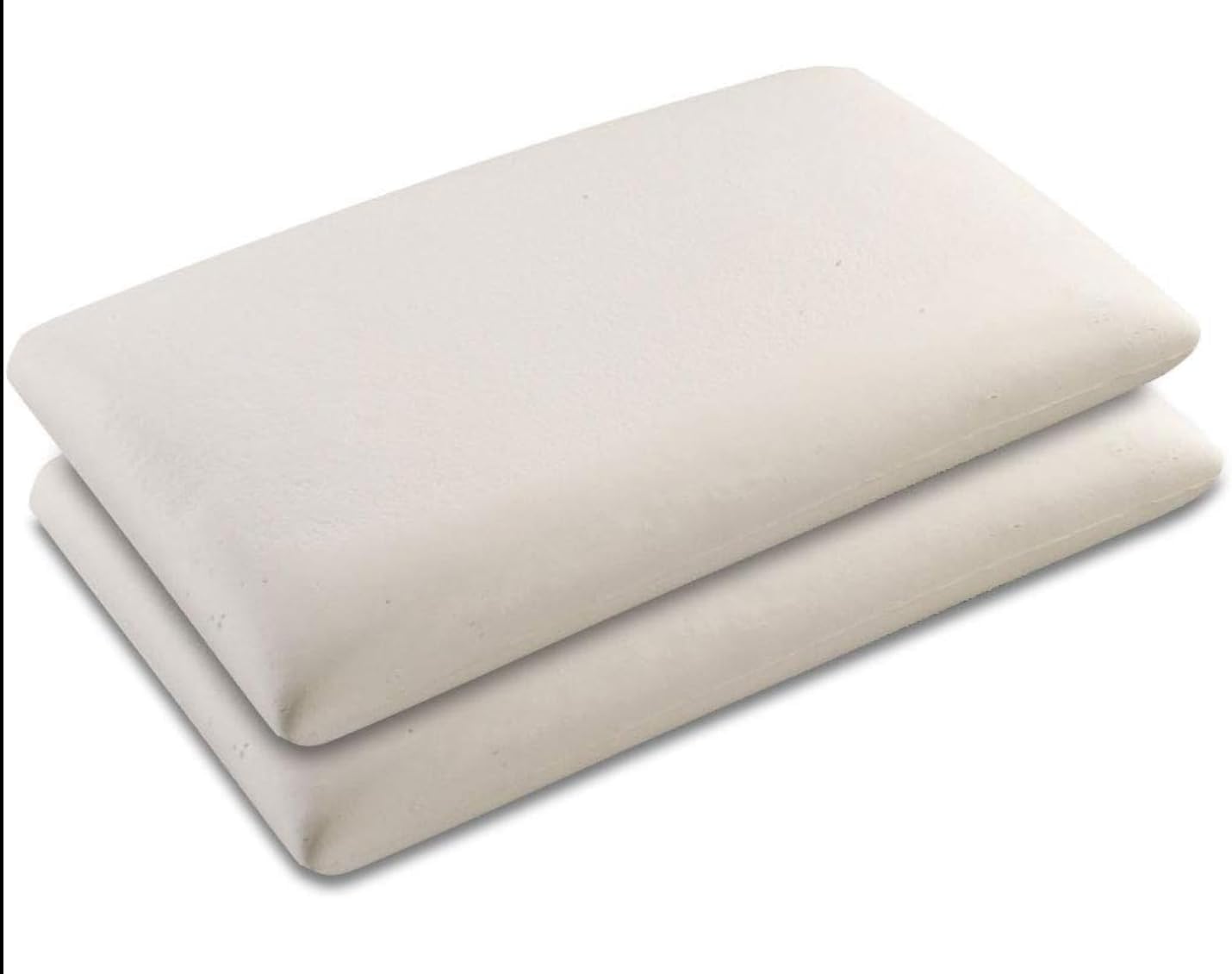 Coppia di Cuscini in Memory Foam, Modello Saponetta, Fodera in Aloe Vera, Altezza 13cm