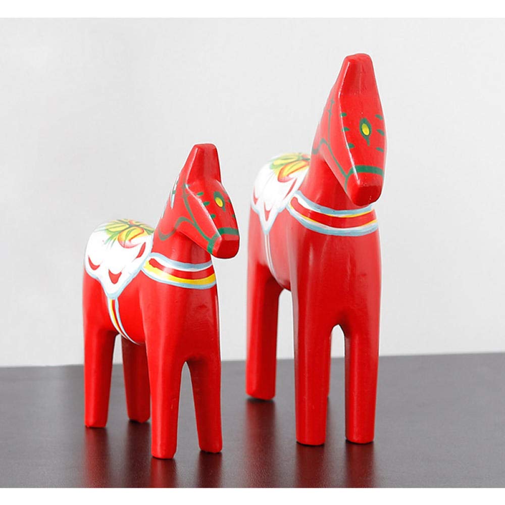 Amazon.co.jp: 装飾品彫像彫刻馬像置物赤い馬動物のお土産家の装飾