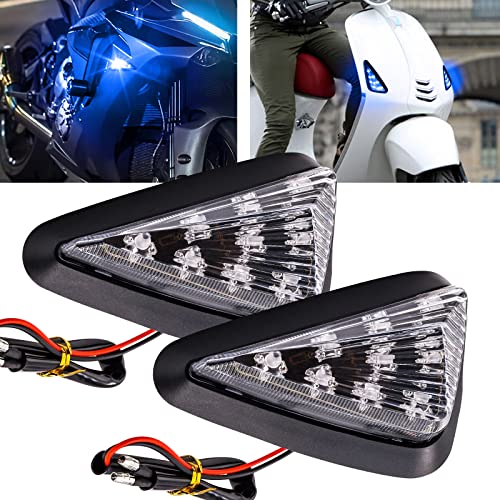 Clignotants moto clignotants pour moto - Feu de position universel encastrable triangle fumé 12 V bleu Cover
