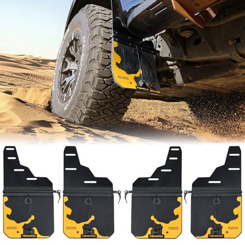 Trumgeta 4PCS Adjustable Truck Mud Flaps Fit for 2014-2018 Chevrolet Silverado 1500, 2015-2019 Silverado 2500/3500, 2019 Silverado 1500 LD w/Single Rear Wheels Upgraded Splash Guards Mudflaps