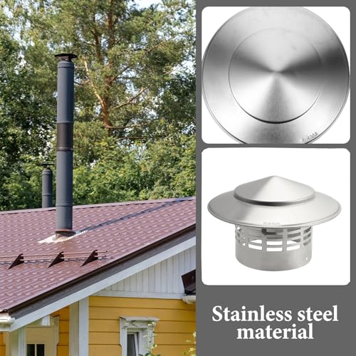 Tapa de chimenea de 110 mm con extractor resistente al viento de acero 5