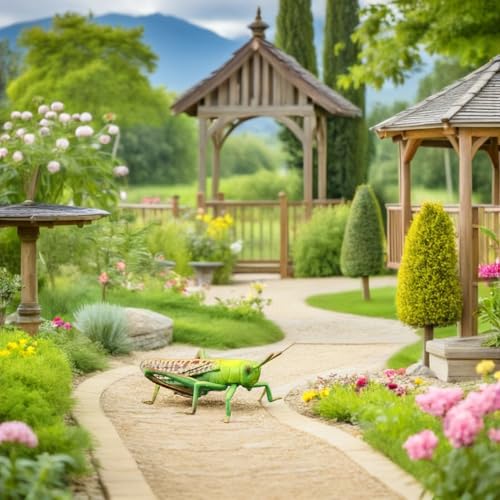 FUNOMOCYA Deko Heuschrecken Modell Aus Plastik Realistische GrüN Heuschrecke Figur FüR Wohnraum Und BüRo 7X2.5X5Cm Insekten Nachbildung FüR Naturdeko