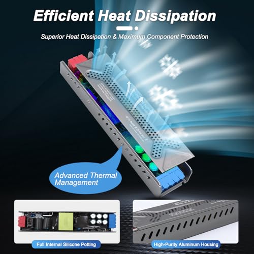Image of 12V 300W Ultra Slim LED Power Supply Transformer | Quiet Low Volt Constant Voltage Driver Adapter Switching Converter for Strip Light CCTV Camera Security System