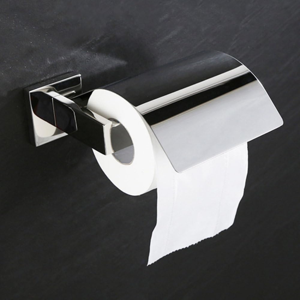 Mirror Polished Stainless Steel Bathroom Accessories Towel Bar Rack,Toilet Paper Holder,Toilet Brush,Soap Dish,Bathroom Hardware,Paper Holder w Cover,1