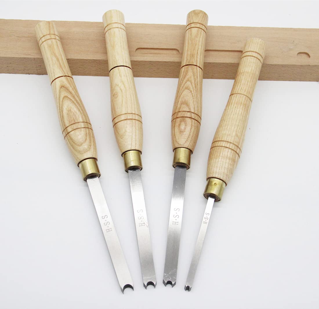 4 strumenti per tornitura in legno ad alta velocità in acciaio per tornio utensili, per hobbisti in legno o fai da te o falegname, utensile per tornitura a tamburo sferica