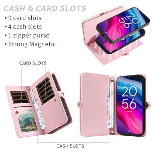 Coque TCL 505 Rose Asuwish pour Femme protégeant le smartphone