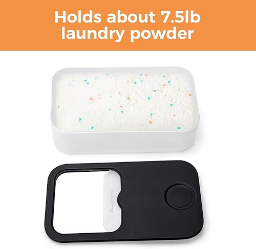 Miniatura 3 de Conworld Contenedor de polvo para ropa sucia, gran capacidad para 7.5 libras, contenedor de detergente para ropa con tapa deslizante, contenedor de