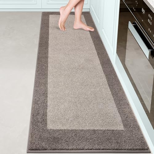 Image of Machine Washable Kitchen Rug 24 inch x 84 inch, Non Slip Kitchen Mat for Floor, Absorbent Entrance Runner Rug for Bedroom, Hallway, Bathroom, Door (Roll Packing)