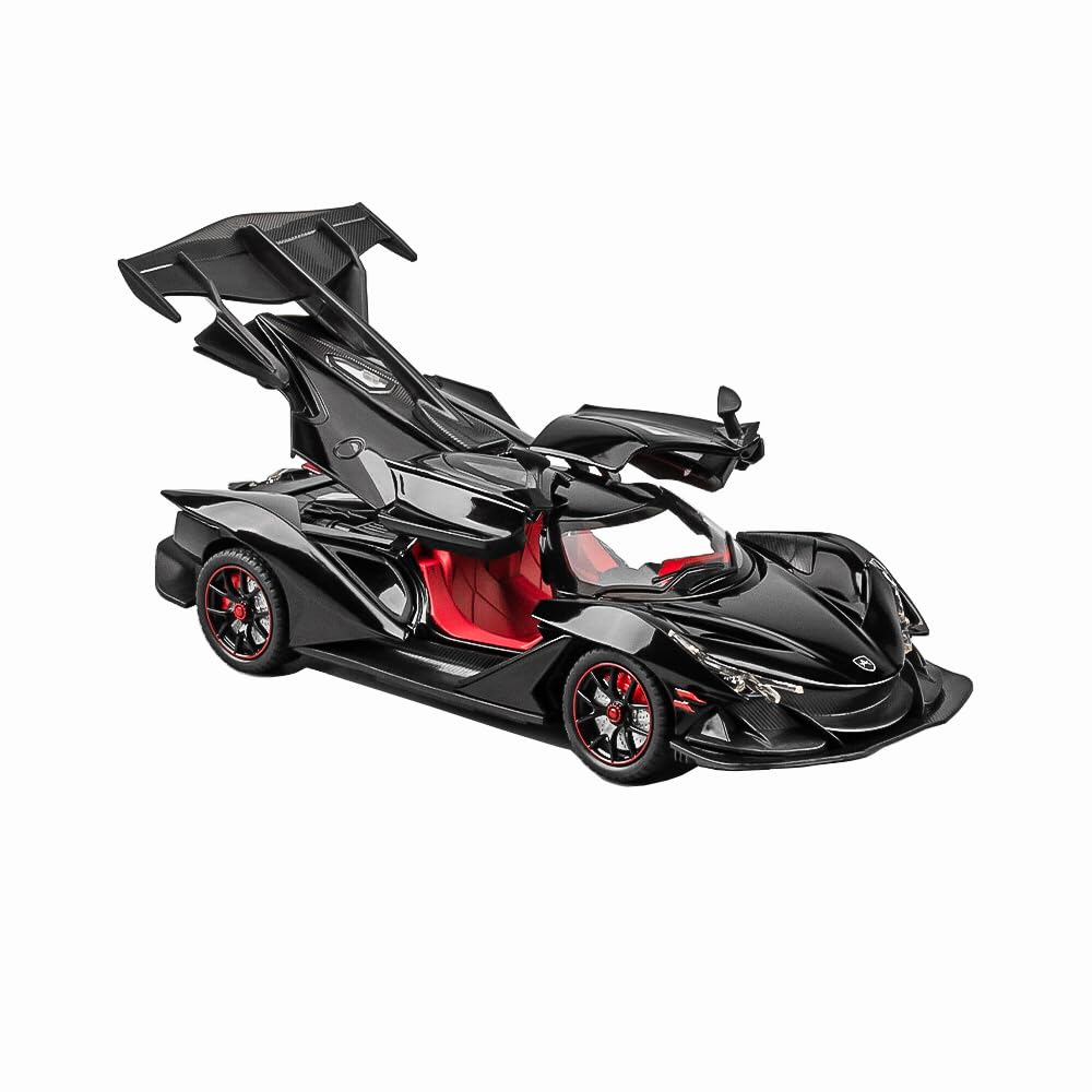 Natasa Toy Car Model Apollo IE Black Alloy 1/24 Diecast Vehicles with Lights and Sounds