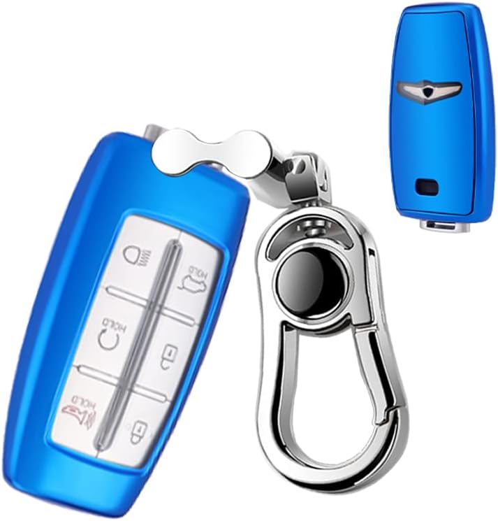 Miniatura 8 de K LAKEY Hyundai Genesis - Funda para llavero compatible con Hyundai Genesis G70 GV70 G80 GV80 G90 GV90 GV90 de silicona TPU funda protectora con