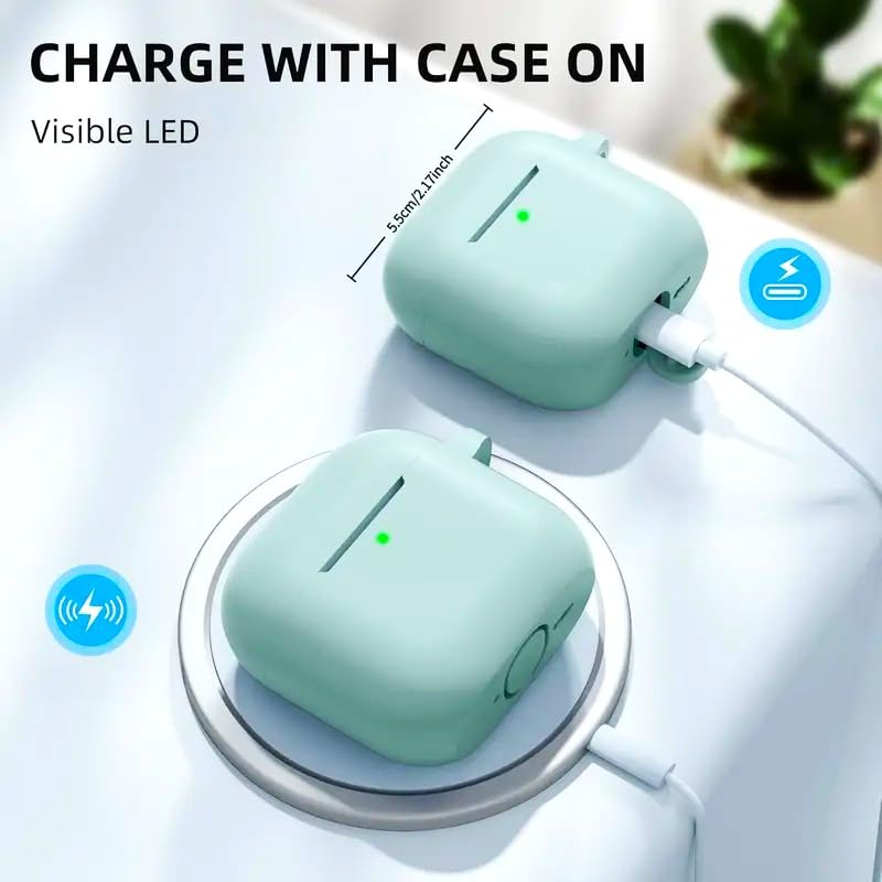 Image of Airpods 4 Cover Silicone Case (2024) Active Noise Cancellation (ANC) with Keychain Protective Case (Gry)