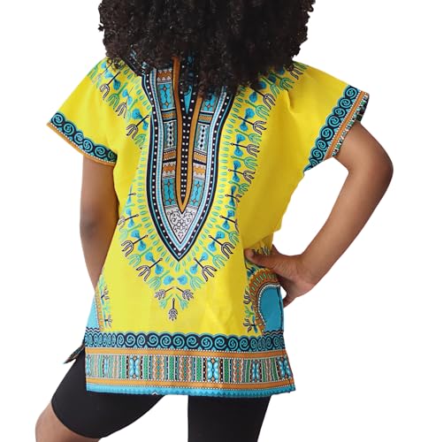 DA'IKI Dashiki Cotton Childs Shirt African Tribal Kaftan Childrens Unisex Boys Girls2