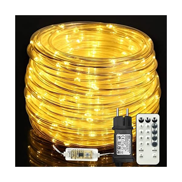 Auting 20M Lichterschlauch LED 200 LEDs, Lichterkette Aussen Warmweiß für Innen Außen Party Hochzeit Weihnachten…