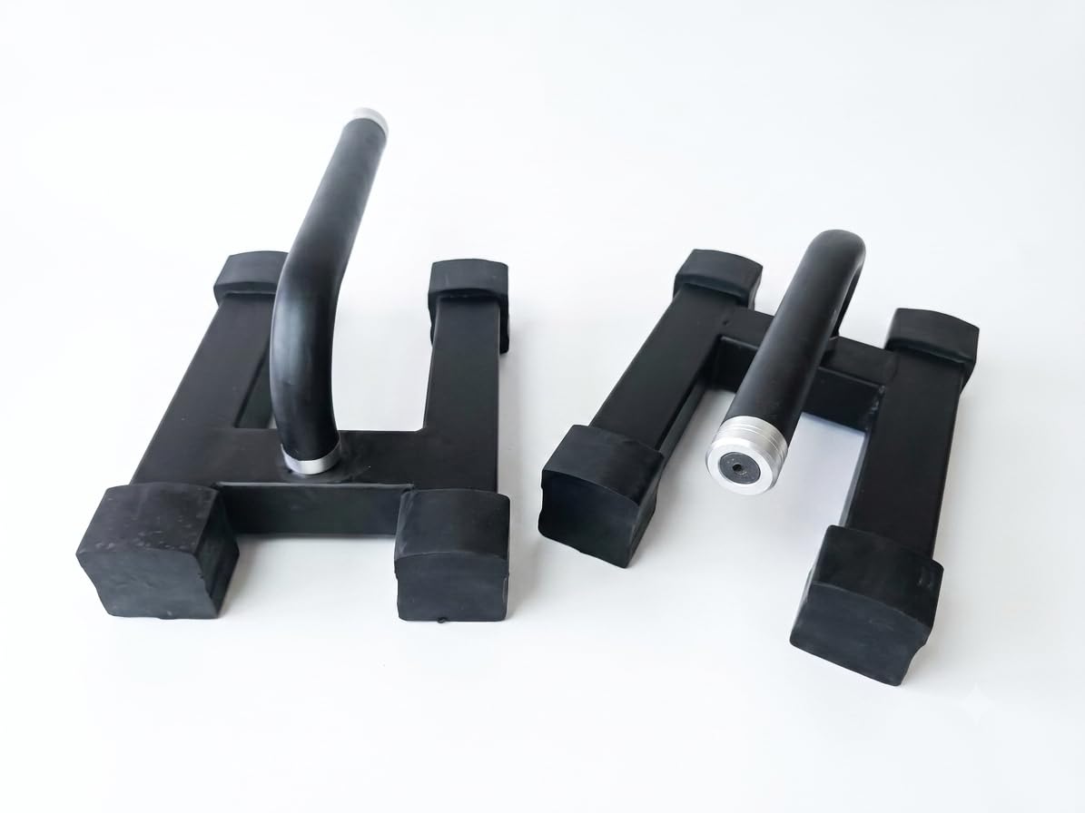 Heavy-Duty Push-Up Bars Pair Matte Black H-Shape Stand | Strength Training, Stable Metal Base, Upper Body Workout, Non-Slip Feet, Set of 2-image-26