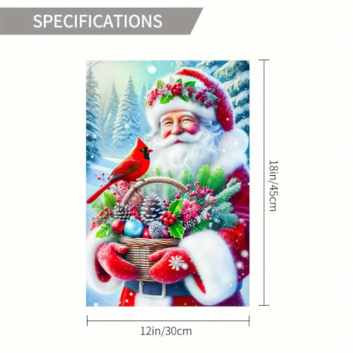 Image of BlissYard Christmas Santa Claus Garden Flag 12x18 Inch Polyester