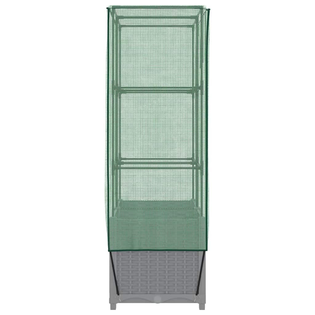 Letto Rialzato con Copertura Serra Effetto Rattan 80x40x138 cm per coltivazione di piante e fiori in giardini, balconi e verande resistente all'acqua