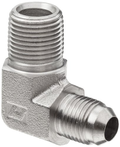 Image of Brennan 2501-08-08-SS, Stainless Steel JIC Tube Fitting, 08MJ-08MP 90 Degree Elbow, 1 /2 inch Tube OD x 1 /2 inch-14 NPTF Male