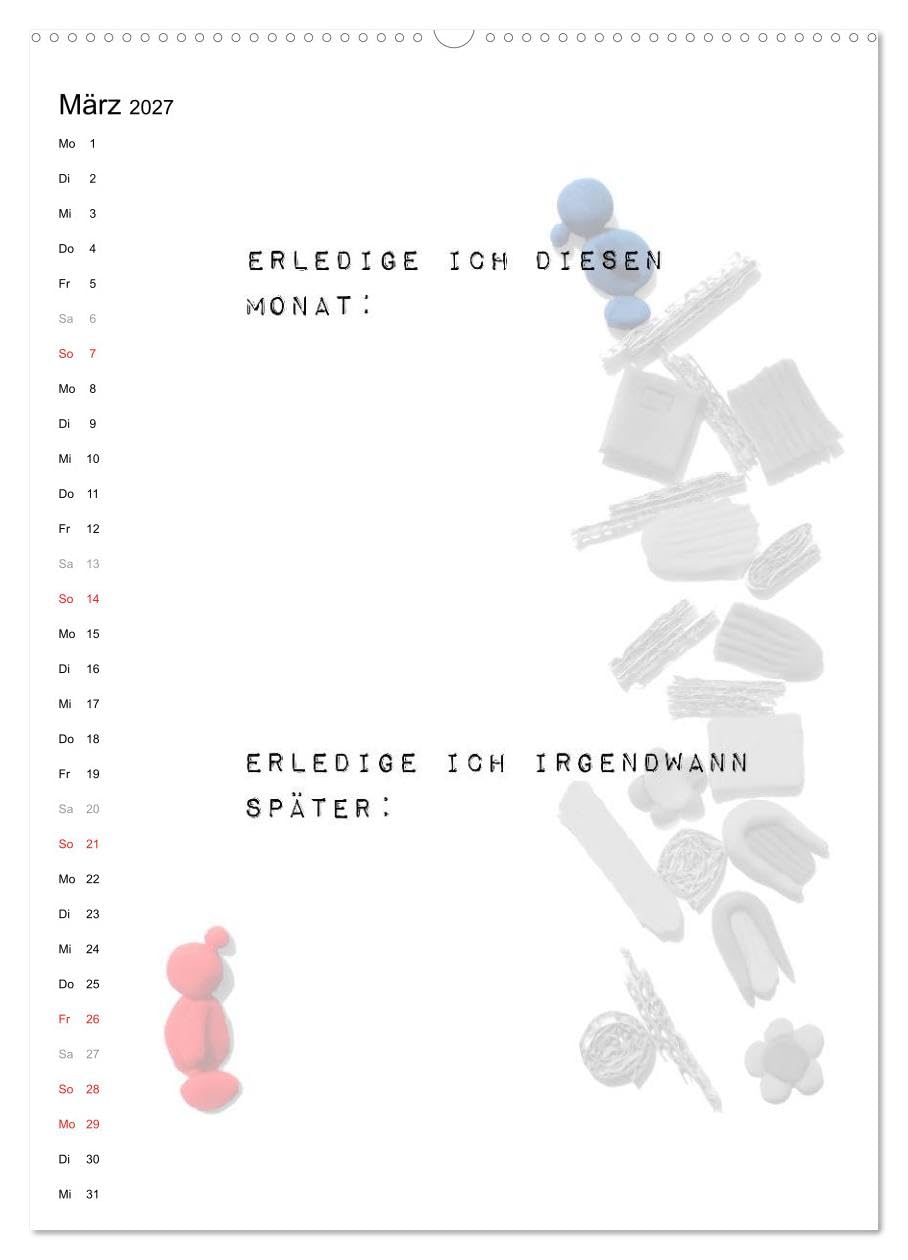 CALVENDO - Projekte und Ideen planen (Wandkalender 2027 DIN A2 hoch), Monatskalender: Planer mit großen Feldern, um Projekte und Ideen im Blick zu behalten